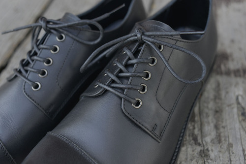 PADRONE (レザーシューズ)】DERBY STRAIGHT TIP SHOES